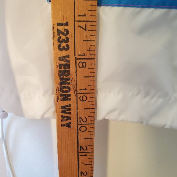 Polaroid Supercolor Crop Top Windbreaker Size M White Cinch Pocket Lightweight - Picture 10 of 14